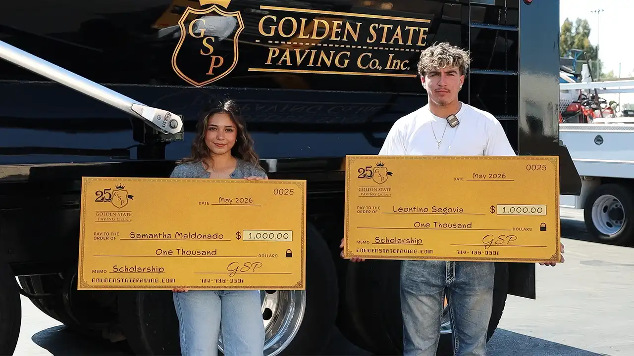 Scholarship recipients Samantha Maldonado and Leo Segovia
