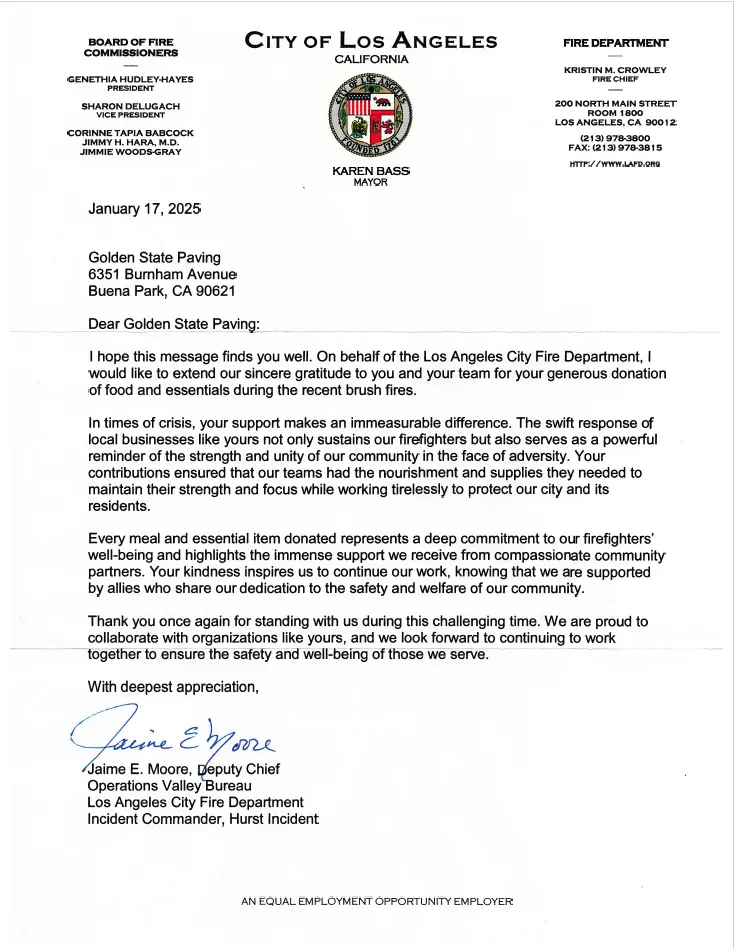 GSP fire relief efforts